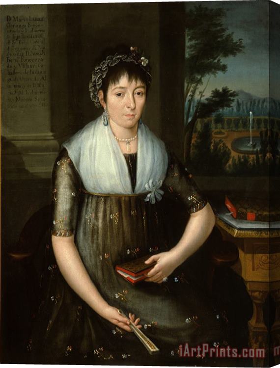 Jose Maria Vazquez Portrait of Dona Maria Luisa Gonzaga Foncerrada Y Labarrieta Stretched Canvas Print / Canvas Art