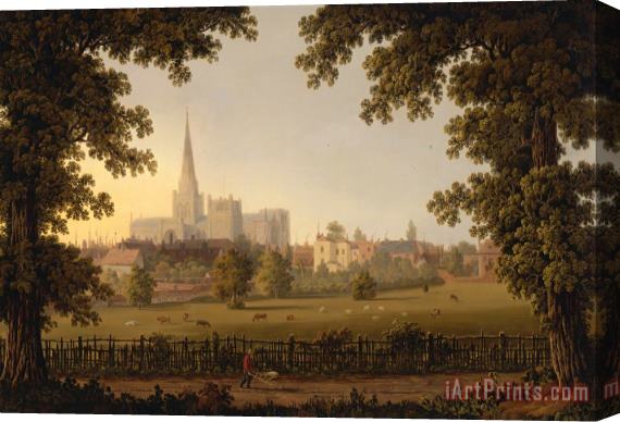 Joseph Francis Gilbert Chichester Cathedral Stretched Canvas Print / Canvas Art