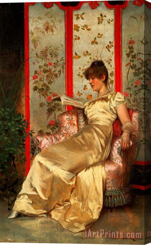 Joseph Frederick Charles Soulacroix Lady Reading Stretched Canvas Print / Canvas Art