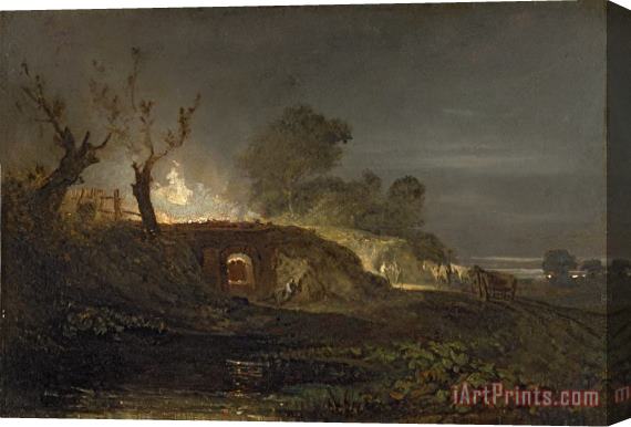 Joseph Mallord William Turner A Lime Kiln at Coalbrookdale Stretched Canvas Print / Canvas Art