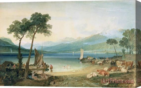 Joseph Mallord William Turner Lake Geneva and Mont Blanc Stretched Canvas Painting / Canvas Art