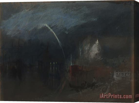 Joseph Mallord William Turner Venice: Santa Maria Della Salute, Night Scene with Rockets Stretched Canvas Print / Canvas Art