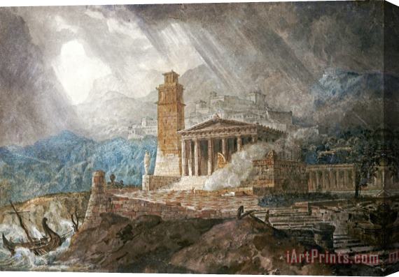 Joseph Michael Gandy A Capriccio of a Roman Port During a Storm Stretched Canvas Print / Canvas Art