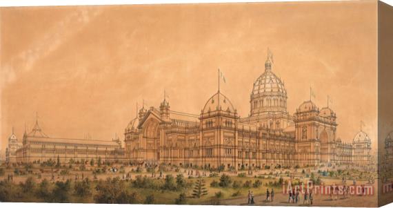 Joseph Reed The Exhibition Building Melbourne 1880, The South West Aspect of The Main Hall Stretched Canvas Painting / Canvas Art