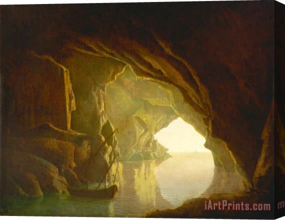 Joseph Wright  A Grotto in The Gulf of Salerno, Sunset Stretched Canvas Painting / Canvas Art