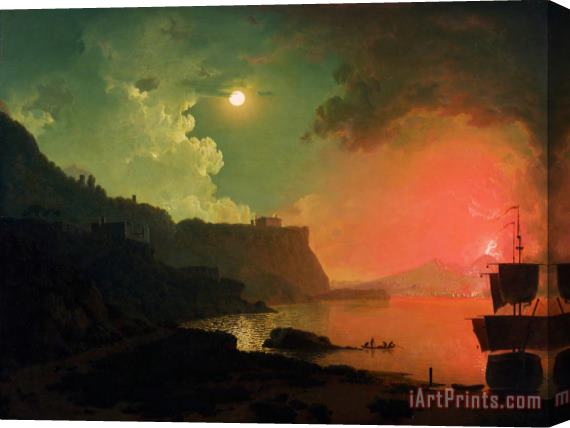 Joseph Wright  Vesuvius From Posillipo Stretched Canvas Print / Canvas Art