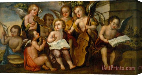 Juan Correa The Infant Jesus with Angelic Musicians Stretched Canvas Painting / Canvas Art