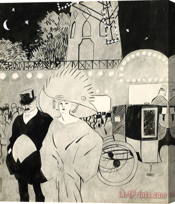 Juan Gris Outside The Moulin Rouge Stretched Canvas Print / Canvas Art