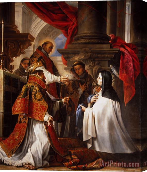 Juan Martin Cabezalero The Communion of Saint Theresa Stretched Canvas Painting / Canvas Art