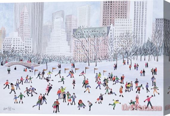 Judy Joel Skating Rink Central Park New York Stretched Canvas Print / Canvas Art