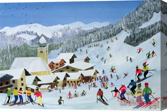 Judy Joel Ski Whizzz Stretched Canvas Painting / Canvas Art
