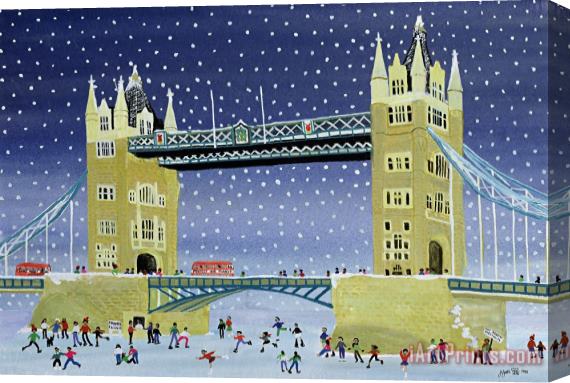 Judy Joel Tower Bridge Skating On Thin Ice Stretched Canvas Painting / Canvas Art