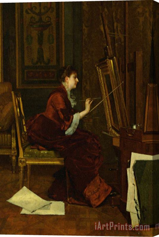 Jules Adolphe Goupil The Artist in Her Studio Stretched Canvas Print / Canvas Art