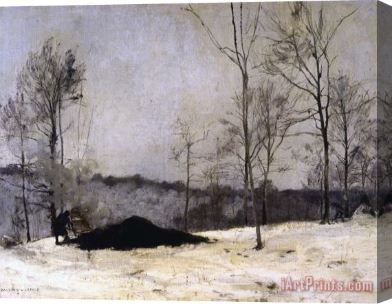 Jules Bastien Lepage Paysage Au Charbonnier, L'hiver Stretched Canvas Print / Canvas Art