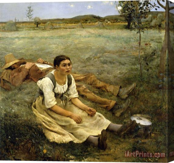 Jules Bastien Lepage The Hay Fever Stretched Canvas Print / Canvas Art
