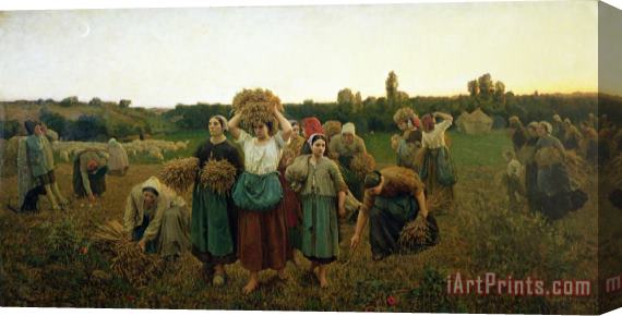 Jules Breton Calling in the Gleaners Stretched Canvas Painting / Canvas Art