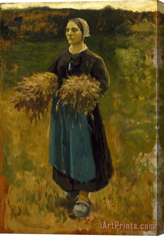 Jules Breton The Gleaner Stretched Canvas Painting / Canvas Art