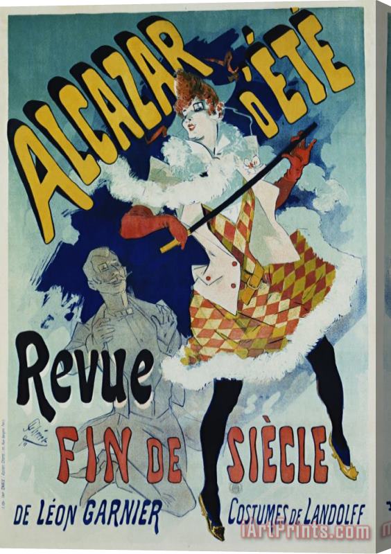 Jules Cheret Alcazar D'ete Revue Fin De Siecle Cabaret Poster Stretched Canvas Print / Canvas Art