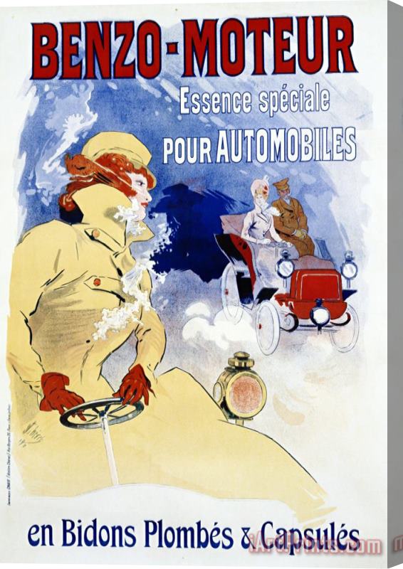 Jules Cheret Benzo Moteur Poster Stretched Canvas Print / Canvas Art