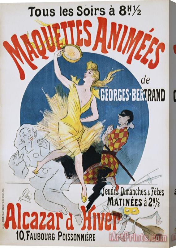 Jules Cheret Maquettes Animees De Georges Bertrand Poster Stretched Canvas Print / Canvas Art