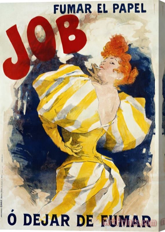 Jules Cheret O' Dejar De Fumar Cigar Advertisement Poster Stretched Canvas Painting / Canvas Art