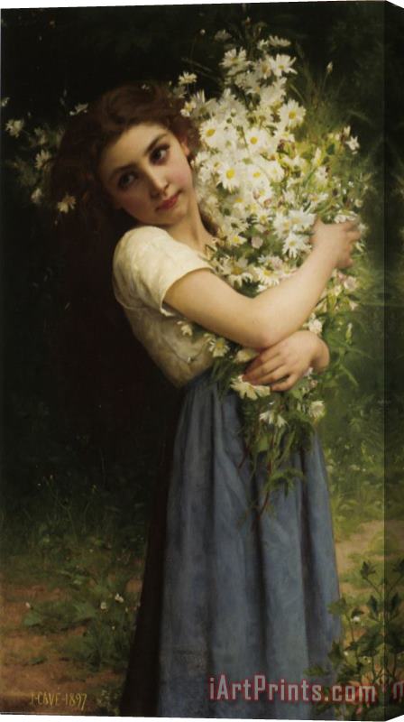 Jules Cyrille Cave The Flower Girl Stretched Canvas Print / Canvas Art