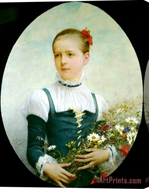 Jules Joseph Lefebvre Portrait of Edna Barger of Connecticut Stretched Canvas Painting / Canvas Art