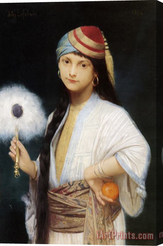 Jules Joseph Lefebvre The Feathered Fan Stretched Canvas Print / Canvas Art