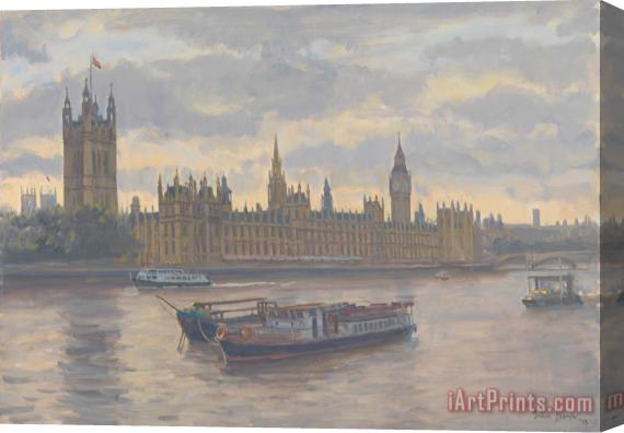 Julian Barrow Houses Of Parliament Stretched Canvas Print / Canvas Art