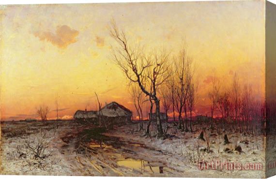 Julius Sergius Klever Winter Landscape Stretched Canvas Print / Canvas Art