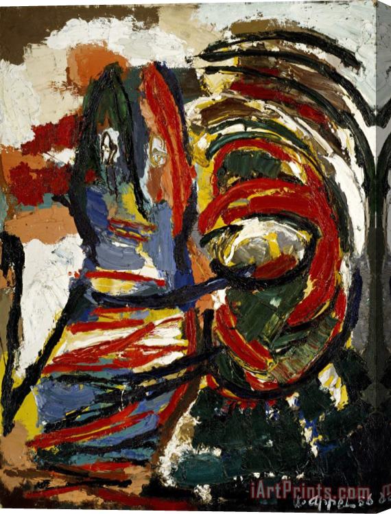 Karel Appel The Crying Crocodile Tries to Catch The Sun Stretched Canvas Painting / Canvas Art