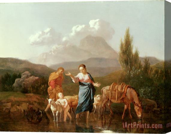 Karel Dujardin Holy family at a stream Stretched Canvas Painting / Canvas Art