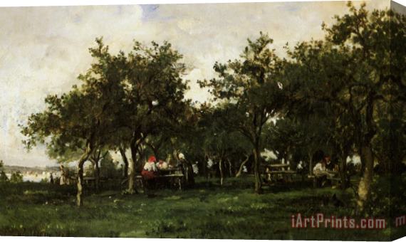 Karl Pierre Daubigny Peasants Repast Stretched Canvas Print / Canvas Art
