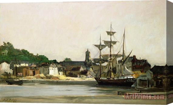 Karl Pierre Daubigny The Harbour at Honfleur Stretched Canvas Painting / Canvas Art
