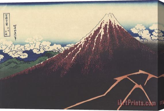 Katsushika Hokusai A Shower Below The Summit Stretched Canvas Print / Canvas Art