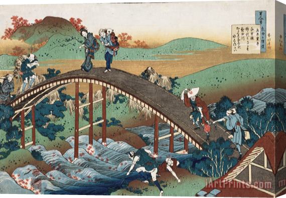 Katsushika Hokusai Autumn Leaves On The Tsutaya River Stretched Canvas Painting / Canvas Art