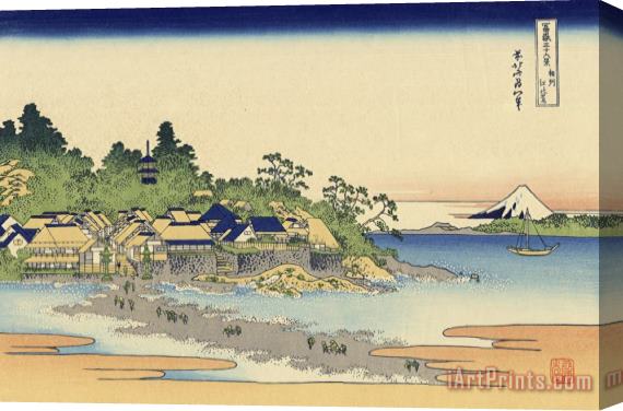 Katsushika Hokusai Enoshima in Sagami Province Stretched Canvas Print / Canvas Art