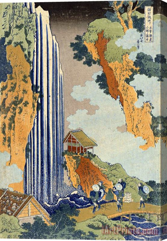 Katsushika Hokusai Ono Waterfall, The Kiso Highway Stretched Canvas Print / Canvas Art