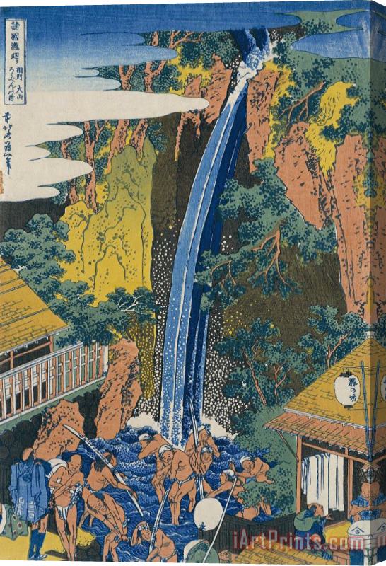 Katsushika Hokusai Roben Waterfall at Ohyama Stretched Canvas Print / Canvas Art