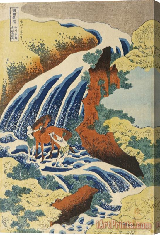 Katsushika Hokusai Two Men Washing a Horse in a Waterfall Stretched Canvas Print / Canvas Art