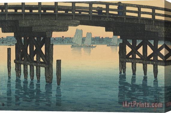 Kawase Hasui Kamino Hashi, Bridge Over The Fukagawa (fukagawa Kamino Hashi), From The Series Twelve Subjects of Tokyo Stretched Canvas Print / Canvas Art