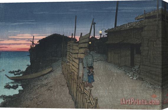 Kawase Hasui Sunset at Aikawa (sado Aikawa Machi), From The Series Souvenirs of Travels, Second Series (tabi Miyage, Dai Ni Shu) Stretched Canvas Print / Canvas Art