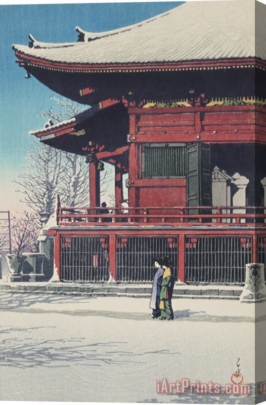 Kawase Hasui Sunshine After Snow at Asakusa (asakusa Kwannon No Yukibare) Stretched Canvas Painting / Canvas Art