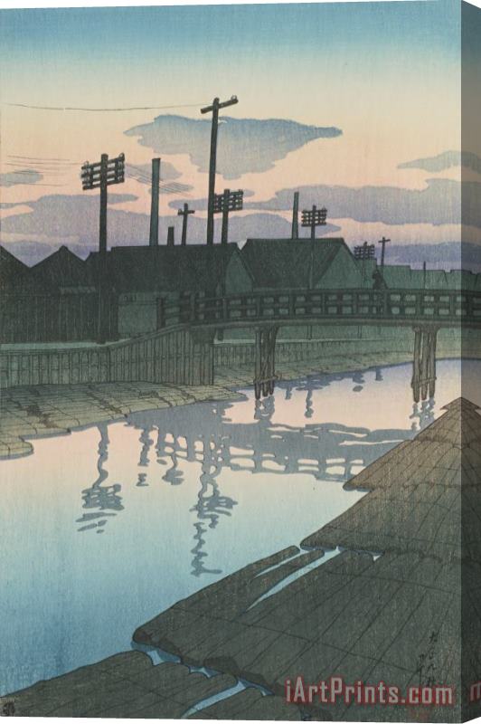 Kawase Hasui Timber Yard, Evening (kiba No Yugure), From The Series Twelve Subjects of Tokyo Stretched Canvas Print / Canvas Art
