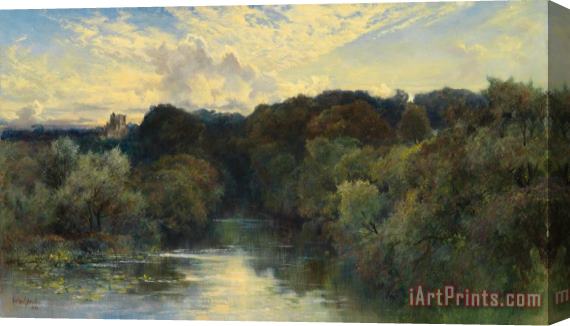 Keeley Halswelle On The Greta Yorkshire 1890 Stretched Canvas Print / Canvas Art