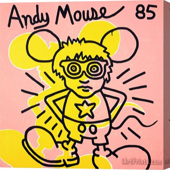 Keith Haring Andy Mouse 1985 Stretched Canvas Print / Canvas Art