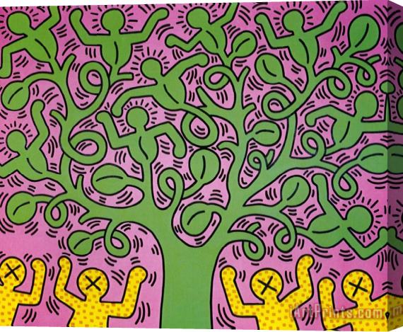 Keith Haring Arbre De Vie Tree of Life 1984 Stretched Canvas Painting / Canvas Art