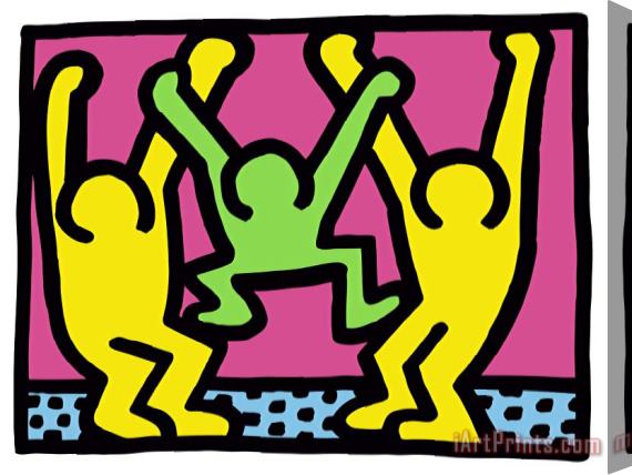 Keith Haring Pop Shop Family Stretched Canvas Painting / Canvas Art