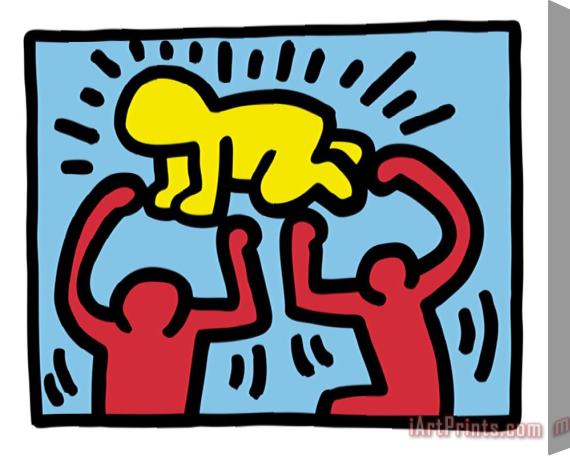 Keith Haring Pop Shop Radiant Baby Stretched Canvas Print / Canvas Art