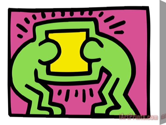 Keith Haring Pop Shop Tv Stretched Canvas Painting / Canvas Art